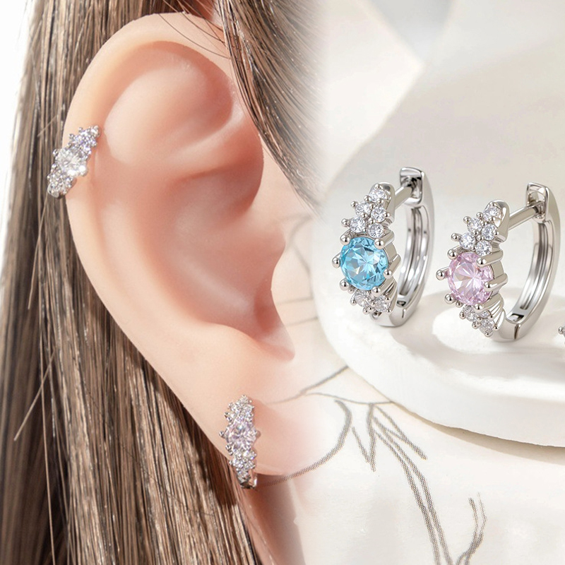 Conch Earring Hoop - Crystal Cubic Zircon Ear Hoop, Surgical