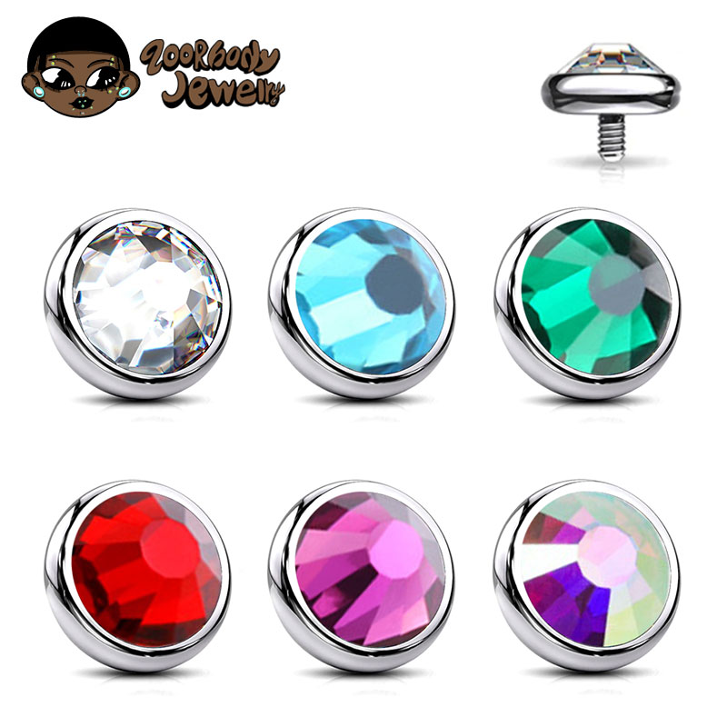 Body Jewelry Dermal - 1PCS ASTM F136 Titanium Bezel End
