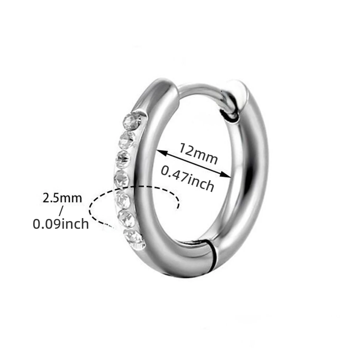 2Pcs Stainless Steel Cz Hoop E - đánh giá và giá Conch Earring Hoop