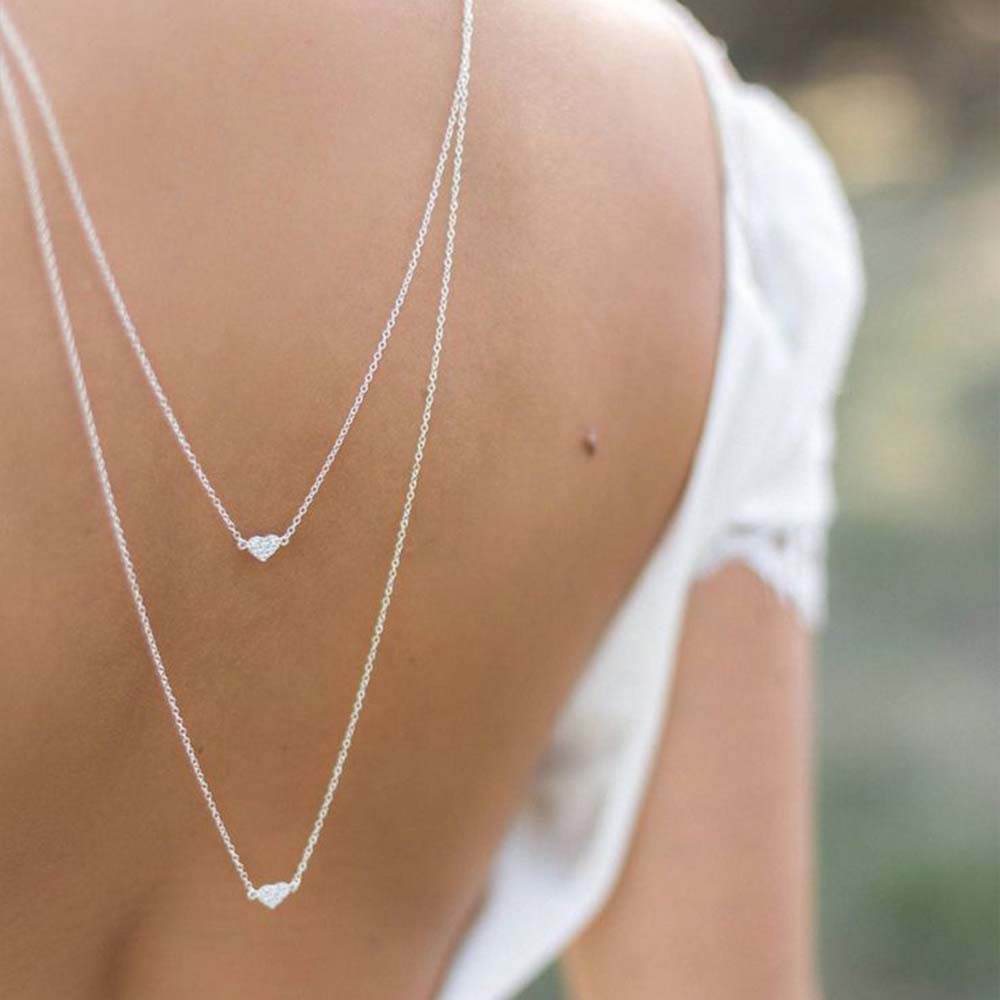 Elegant Double Layer Heart Bac - đánh giá và giá Body Jewelry Charms
