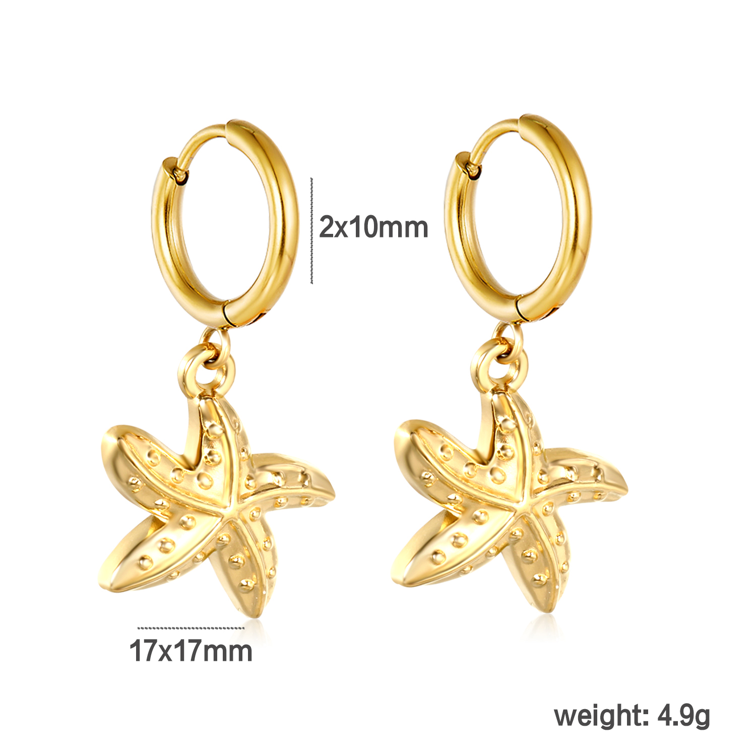 LUXUSTEEL Sea Star Conch Drop  - đánh giá và giá Conch Earring Hoop