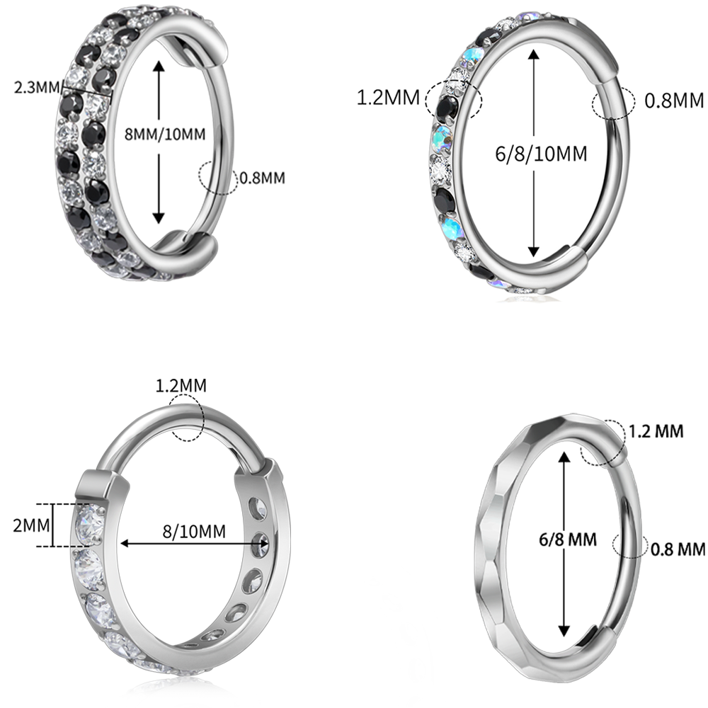 G23 Titanium Faceted CZ Hinged - đánh giá và giá Conch Earring Hoop