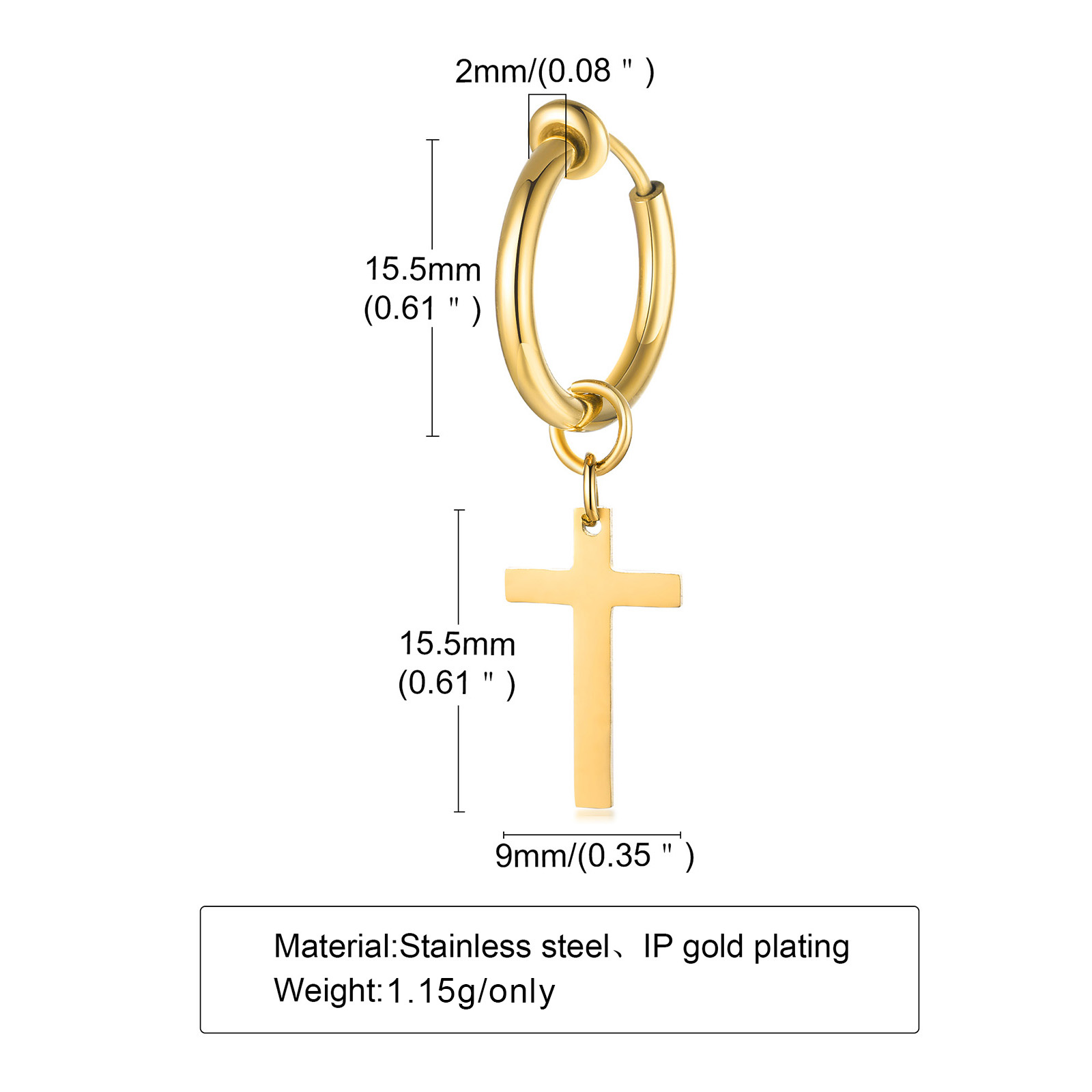 Bông Tai Thánh Nam, Hiệu Huggi - đánh giá và giá Conch Earring Hoop