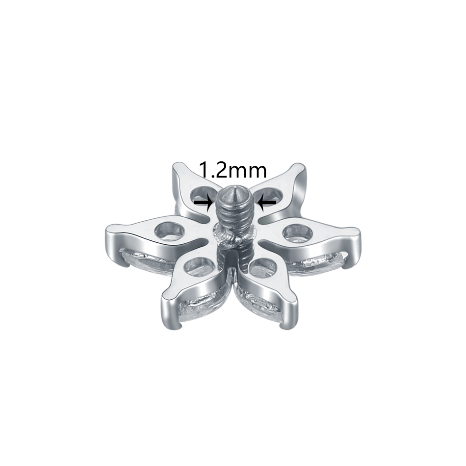 1/5PCS Titanium Crystal Flower - đánh giá và giá Body Jewelry Dermal