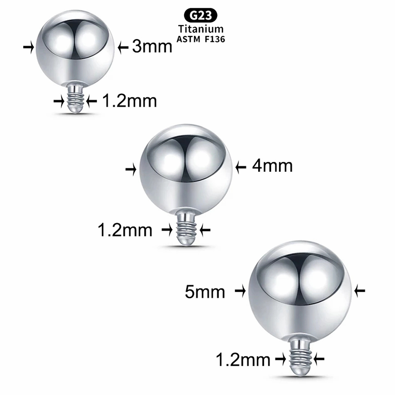 1PCS Internally Threaded Ball  - đánh giá và giá Body Jewelry Dermal