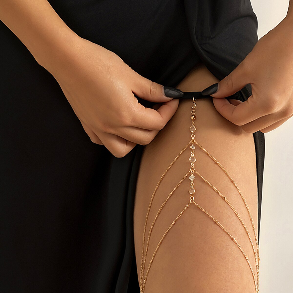 Boho Elastic Band Crystal Leg  - đánh giá và giá Body Jewelry Dress