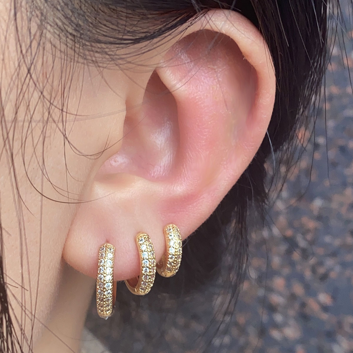 2024 Fashion Double Row Zircon - đánh giá và giá Conch Earring Hoop