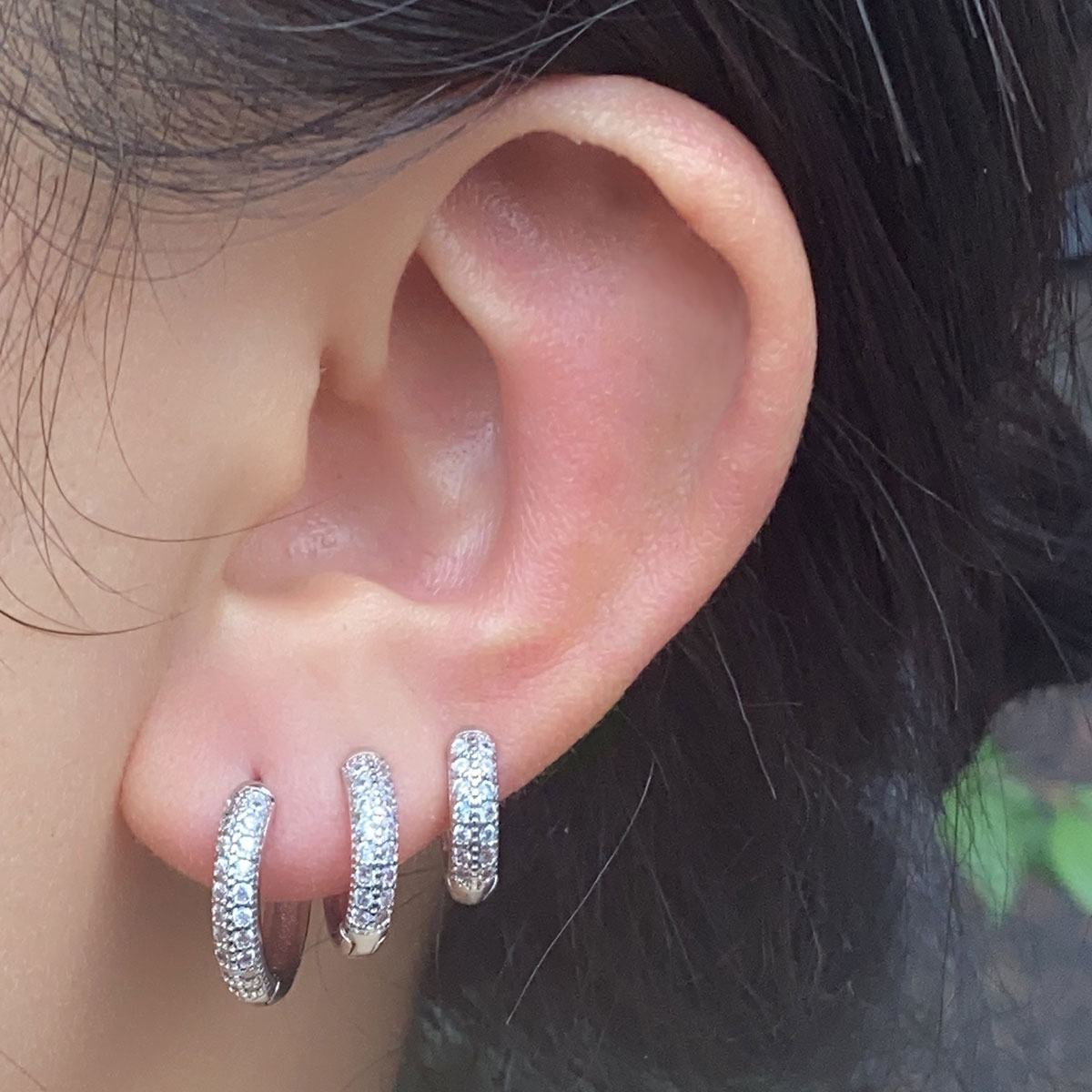 2024 Fashion Double Row Zircon - đánh giá và giá Conch Earring Hoop