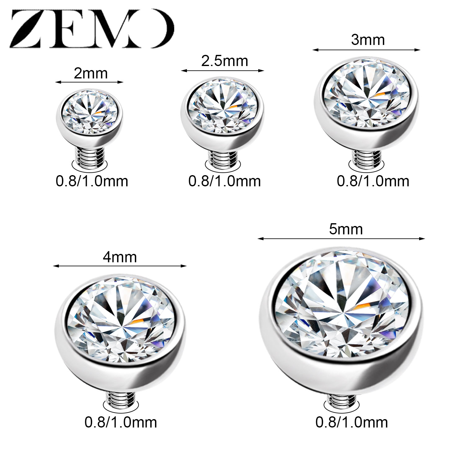 ZEMO 1-2pcs/lot Stainless Stee - đánh giá và giá Body Jewelry Dermal