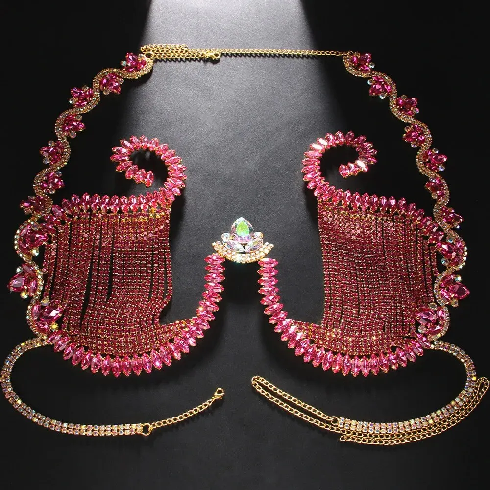 Rave Pink Crystal Chest Bracke - đánh giá và giá Body Jewelry Dress