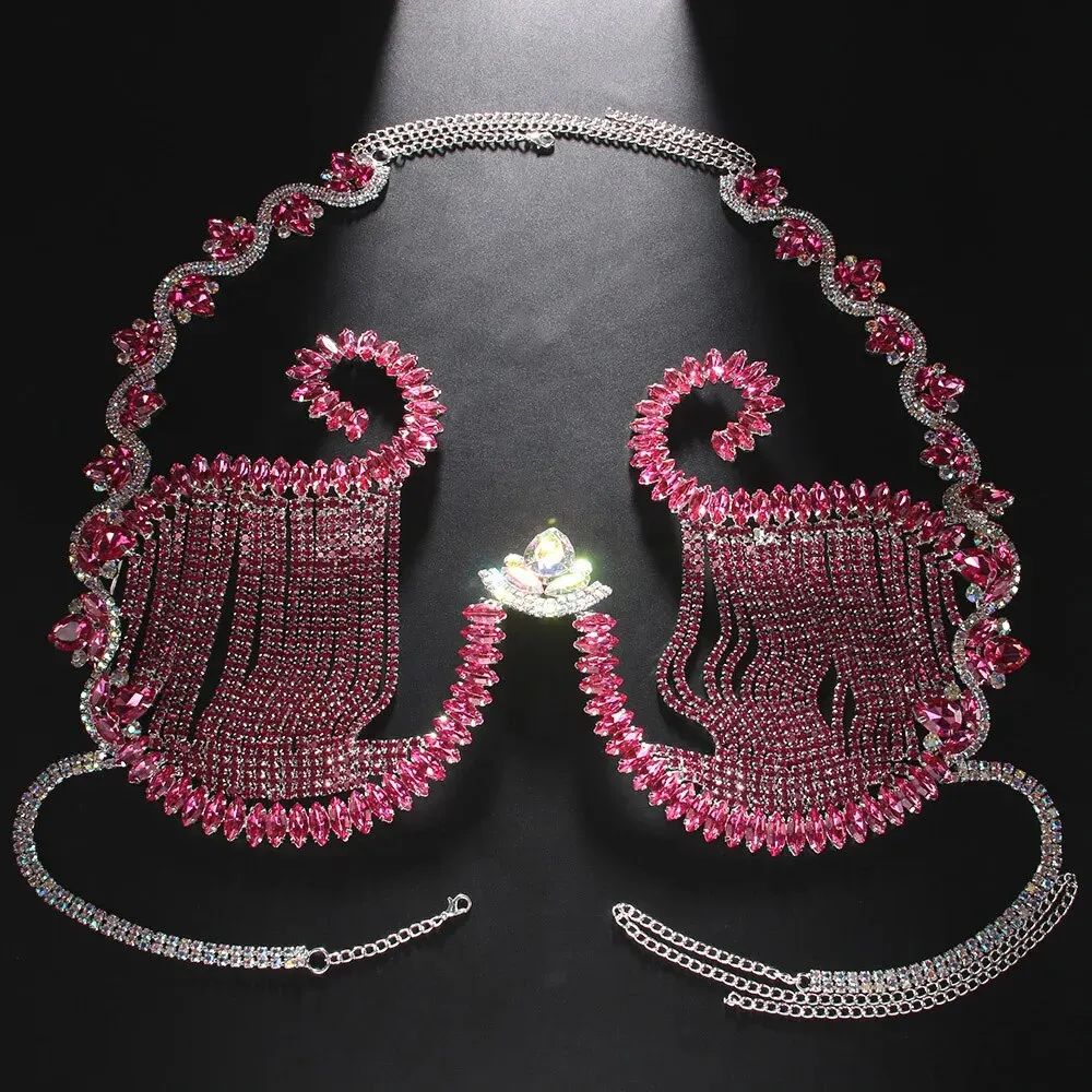 Rave Pink Crystal Chest Bracke - đánh giá và giá Body Jewelry Dress