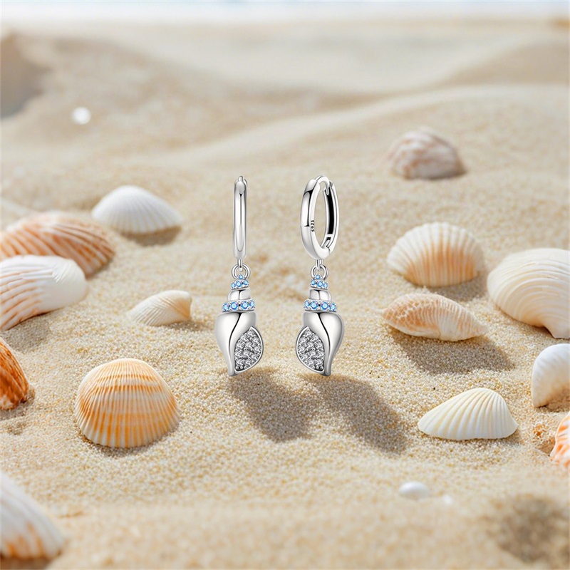 Women Earrings 925 Sterling Si - đánh giá và giá Conch Earring Hoop