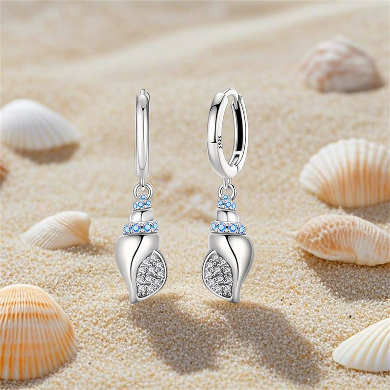 Women Earrings 925 Sterling Si - đánh giá và giá Conch Earring Hoop