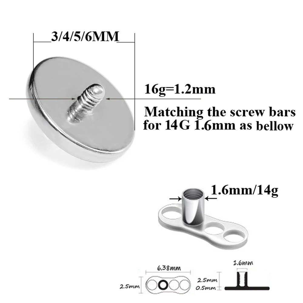 1PC Titanium Prong Flash Film  - đánh giá và giá Body Jewelry Dermal