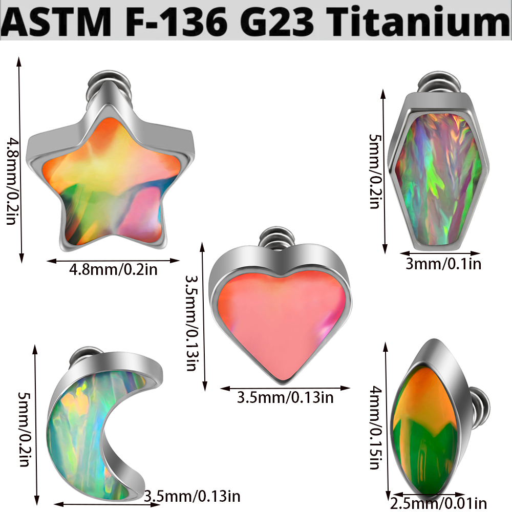1PC Titanium Prong Flash Film  - đánh giá và giá Body Jewelry Dermal