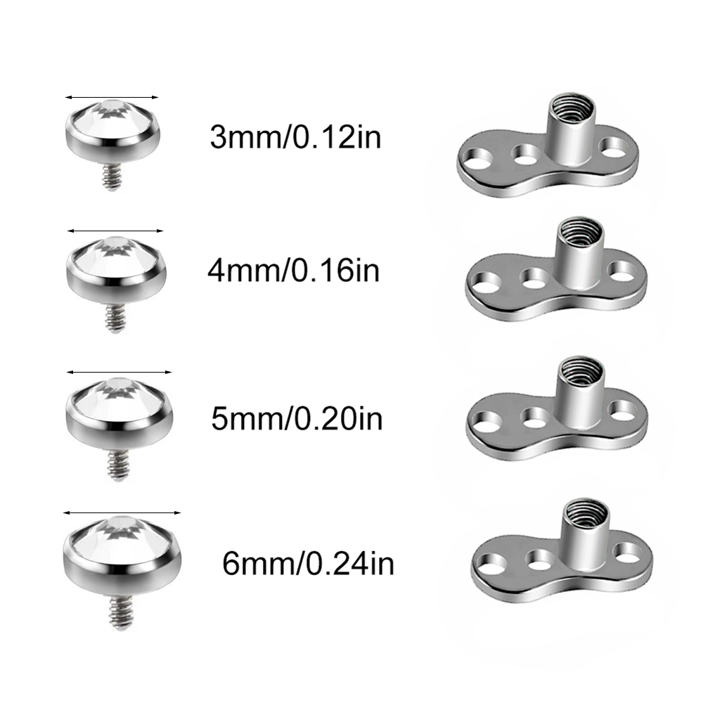 9PCS-1PC Surgical Steel Skin D - đánh giá và giá Body Jewelry Dermal