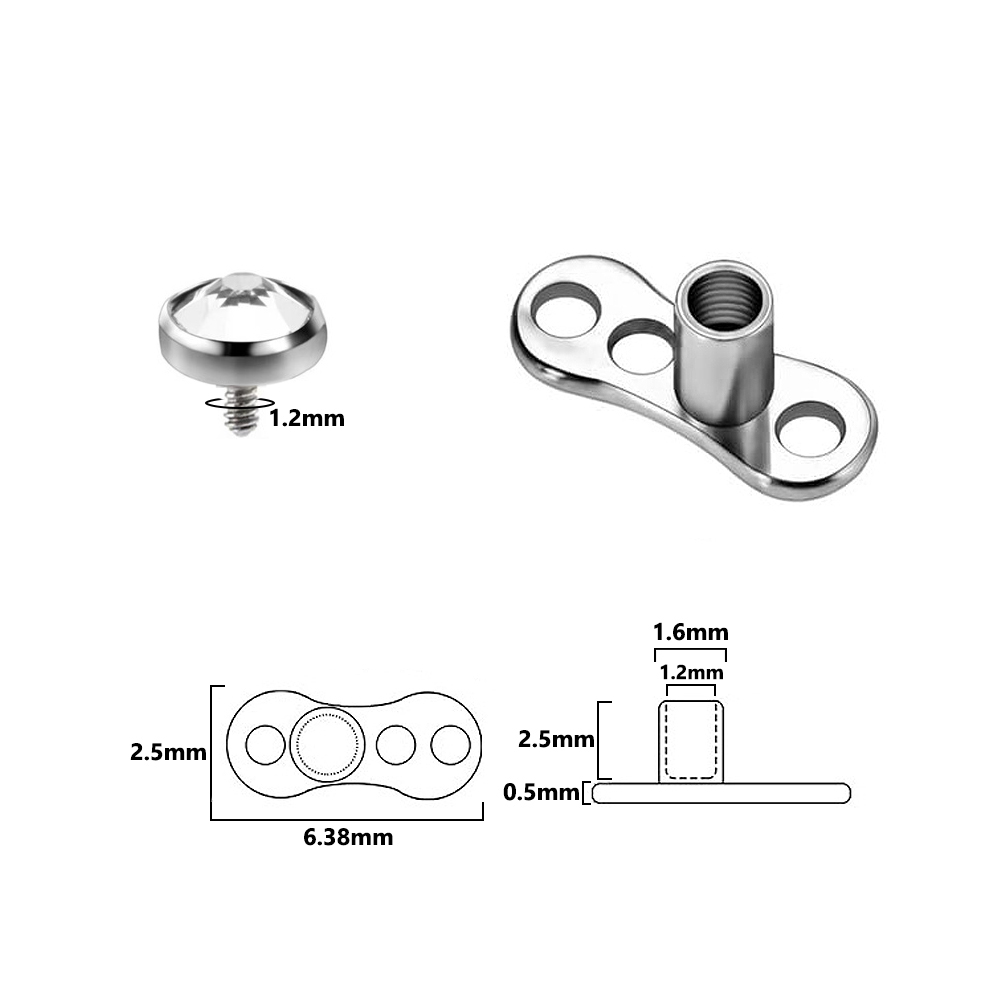 9PCS-1PC Surgical Steel Skin D - đánh giá và giá Body Jewelry Dermal