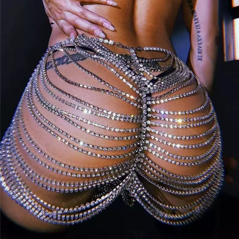 1pcSexy Fashionable Rhinestone - đánh giá và giá Body Jewelry Dress