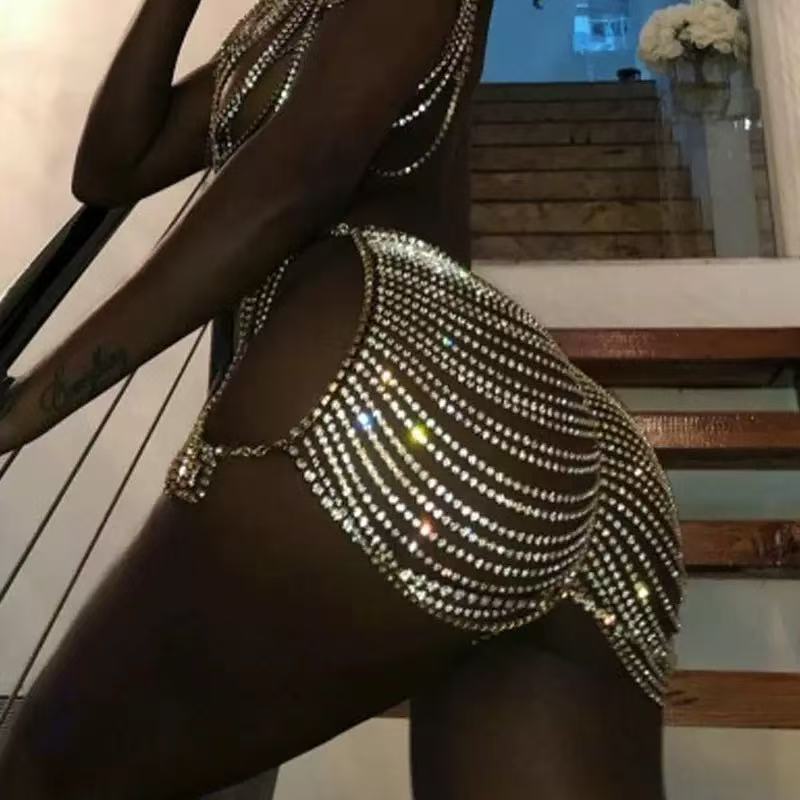 1pcSexy Fashionable Rhinestone - đánh giá và giá Body Jewelry Dress