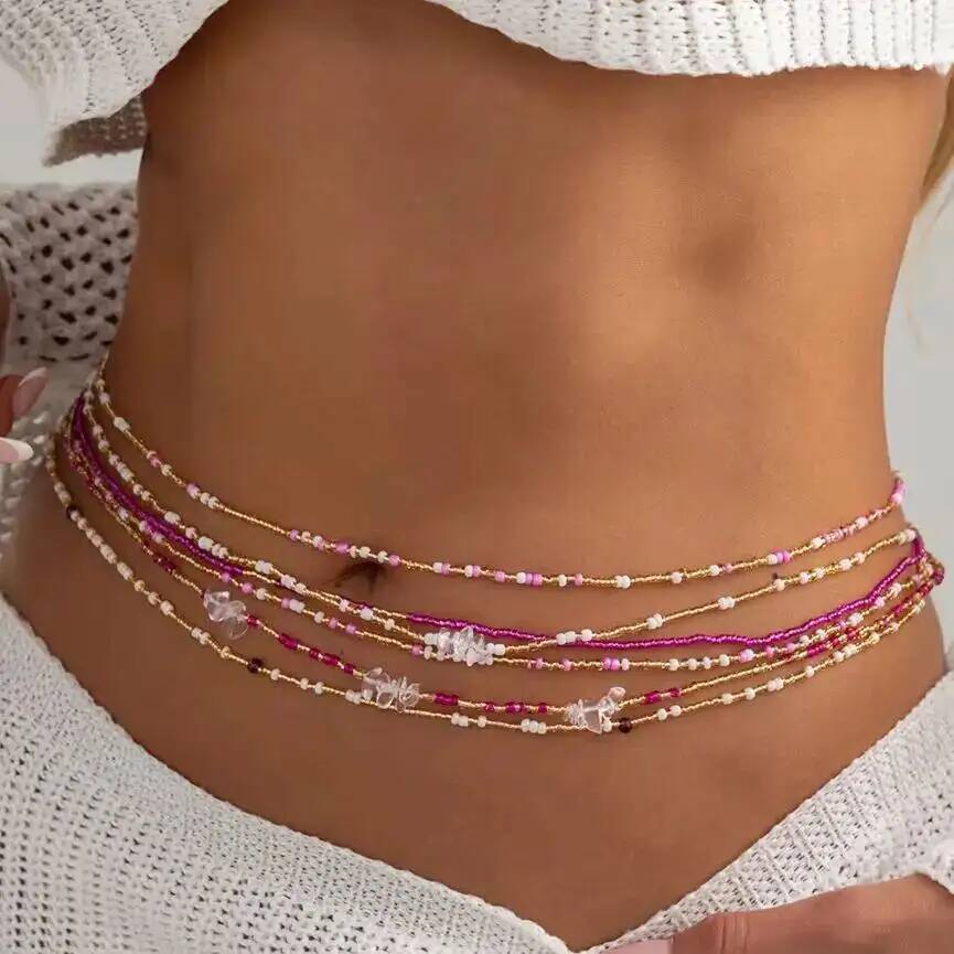SHIXIN 6Pcs/Set Boho Colorful  - đánh giá và giá Body Jewelry Waist
